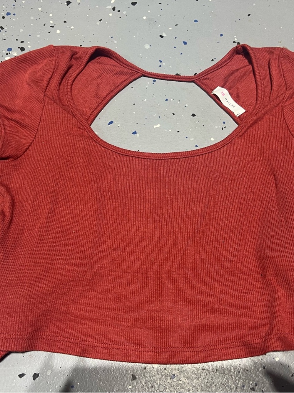 Better Be Rust Red Tie-Front Ribbed Crop Top - Picture 4 of 5
